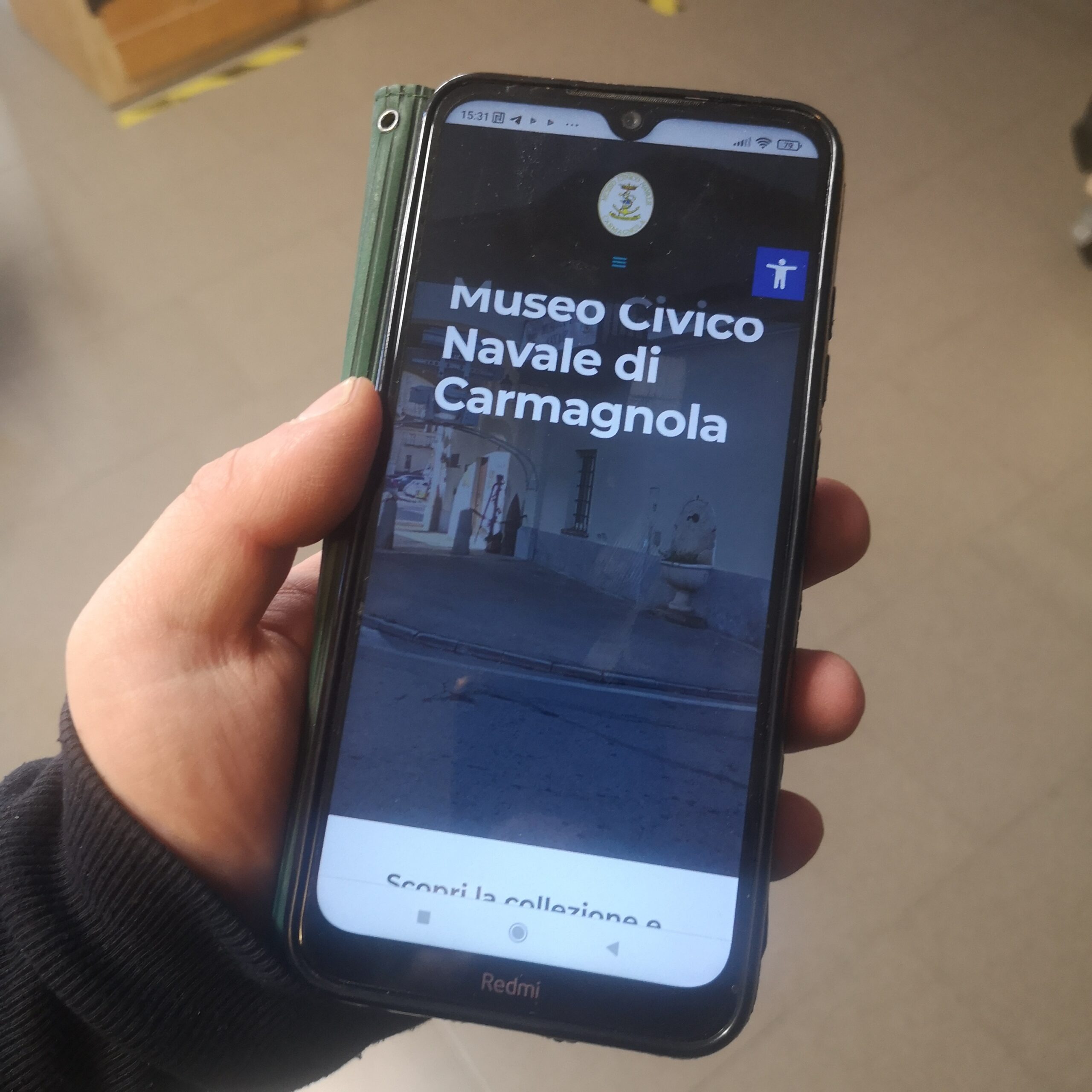 Visualizzazione del sito web da smartphone